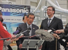 Serbian PM Vucic visits to Panasonic factory in Svilajnac