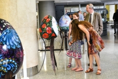 TONY VERHEIJEN, World Bank Country Manager, visits the exhibition with his family