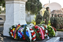 Wreaths Laid at the French Military Cemetery to Mark Armistice Day